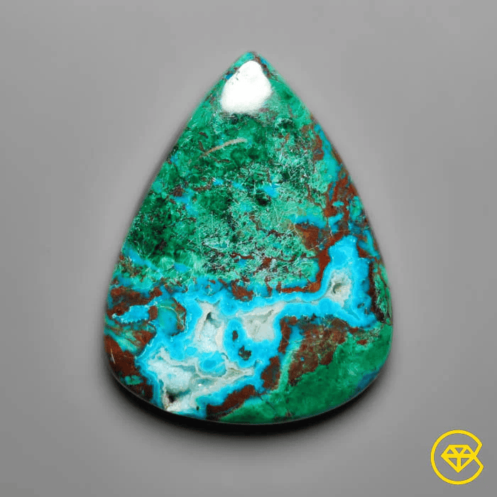 83 carat Peruvian Chrysocolla With Druzy Pocket Natural 45X35X6 mm From Peru