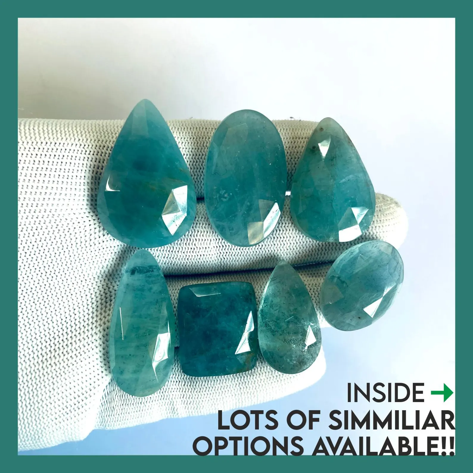Natural Faceted Aquamarine Cabochon: Flashy Blue Gemstone for Jewelry