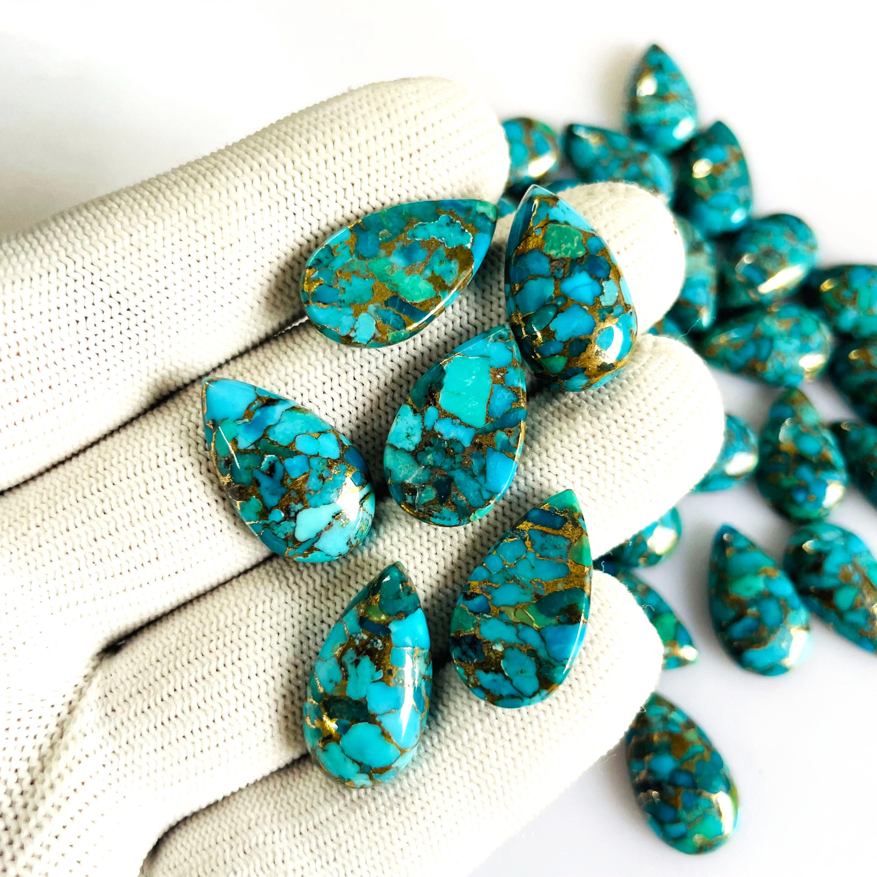 Copper Turquoise Pear Cabochons gemstone for turquoise jewelry