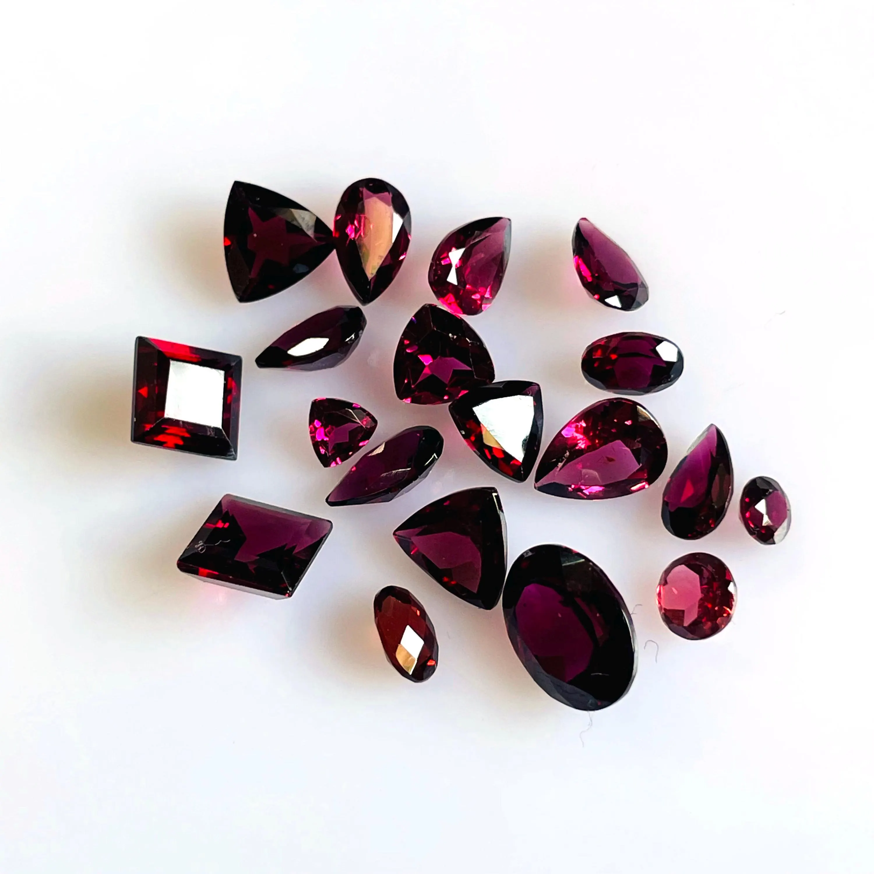 Faceted Red Garnet Cabochon – Genuine Gemstone for Jewelry Making