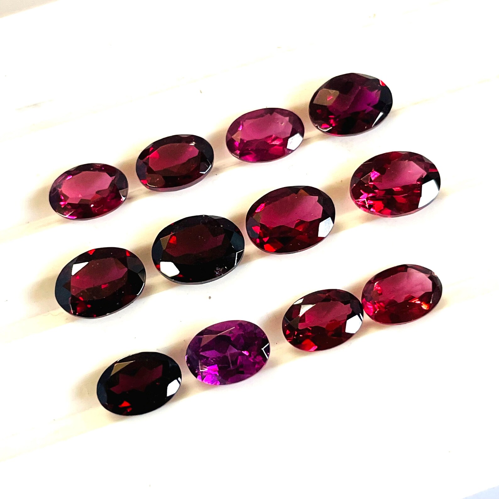 faceted Red Garnet Oval Cabochon – Genuine Gemstone for Jewelry Making