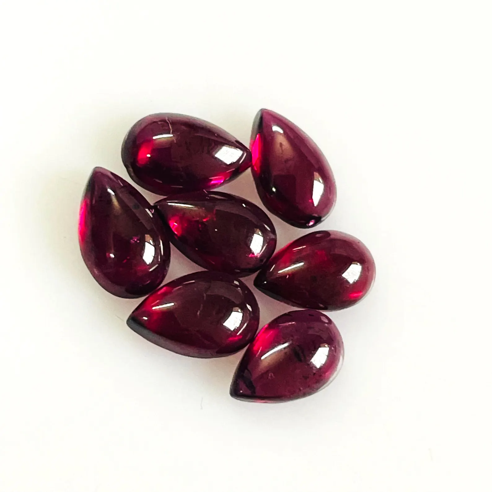 Natural Red Garnet Pear Cabochon 5x8mm – Genuine Gemstone for Jewelry Making