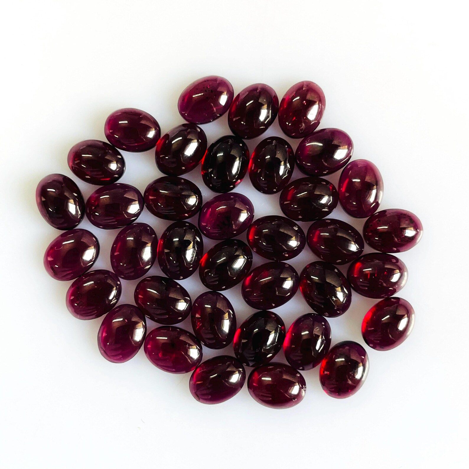 Natural Red Garnet Oval Cabochon 6x8mm – Genuine Gemstone for Jewelry Making