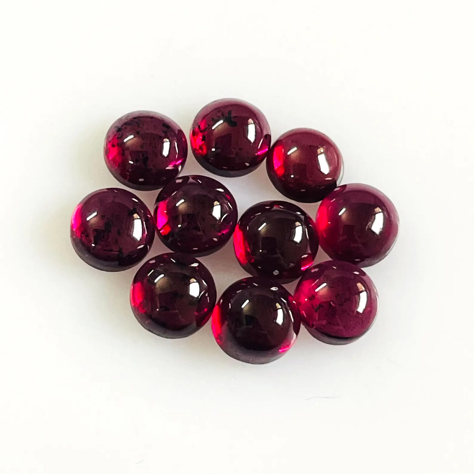 Natural Red Garnet Round Cabochon 5X5mm – Genuine Gemstone for Jewelry Making