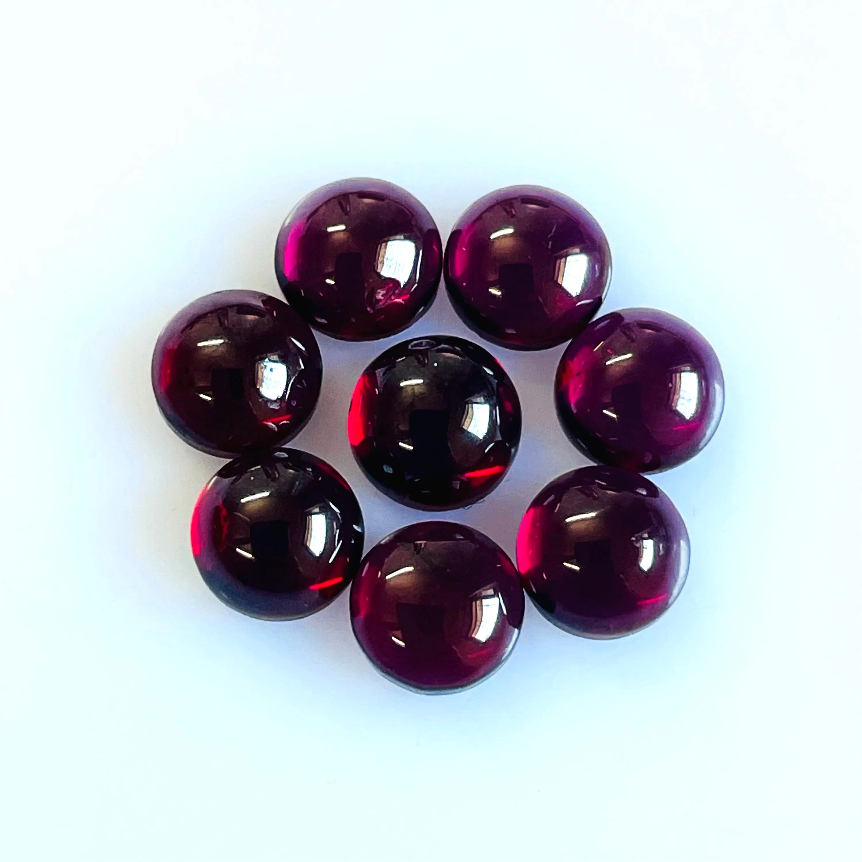 Natural Red Garnet Round Cabochon 6x6mm – Genuine Gemstone for Jewelry Making