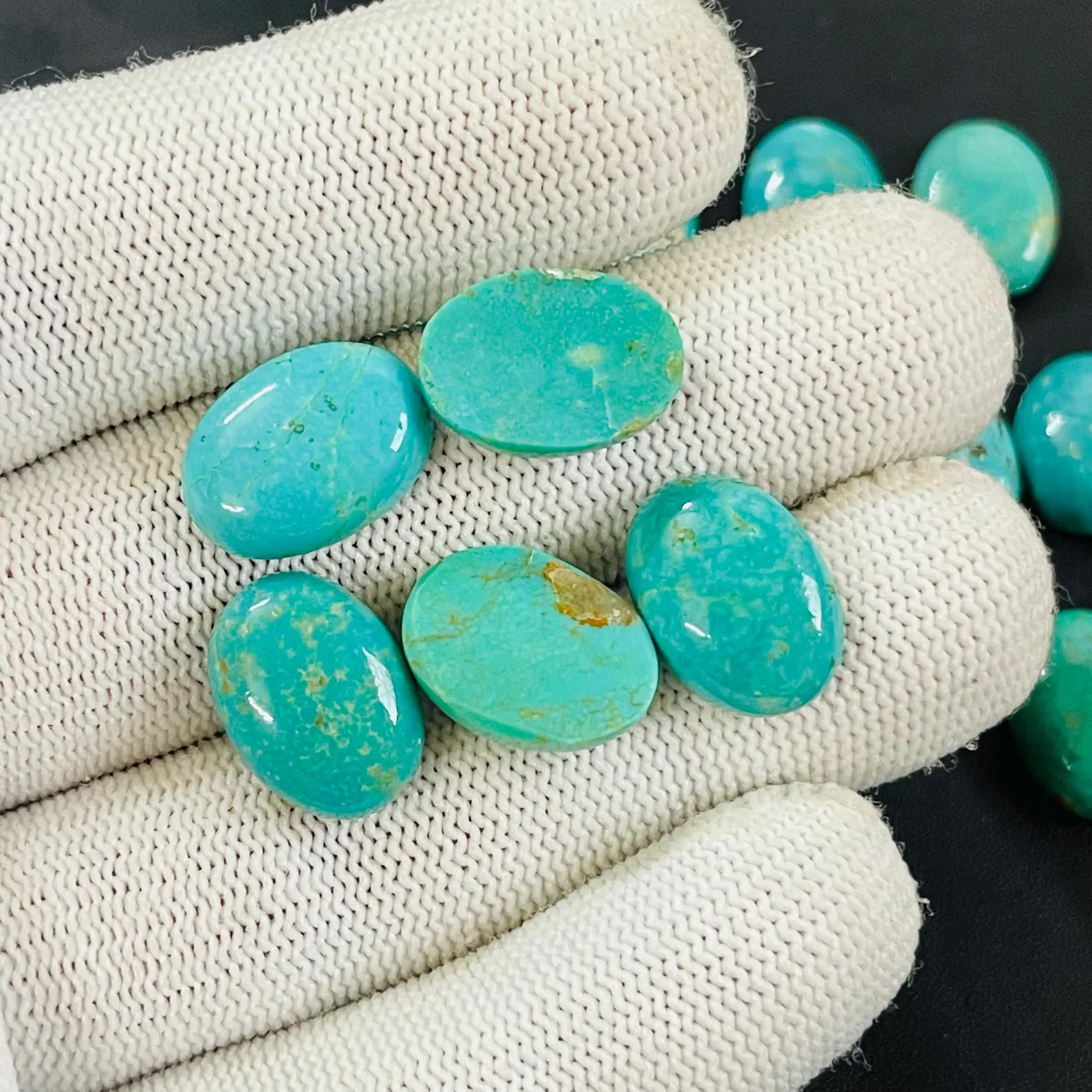 Arizona Turquoise Oval Cabochons I Genuine Turquoise Gemstones Pair for earring