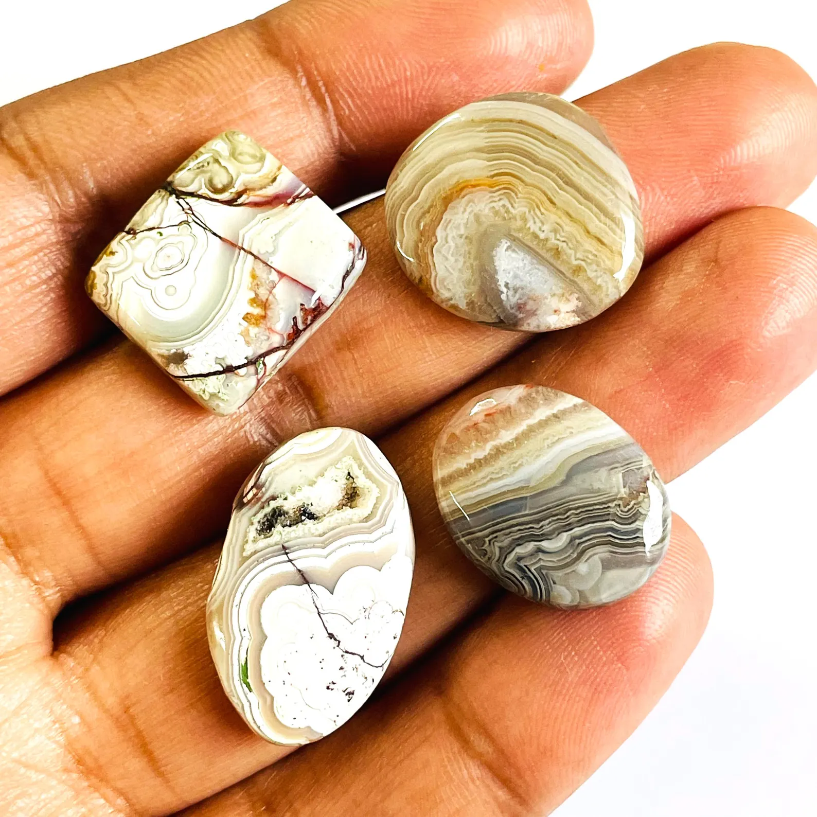 Natural Crazy Lace Agate Cabochon: Loose Gemstone Pendant, Mixed Shape