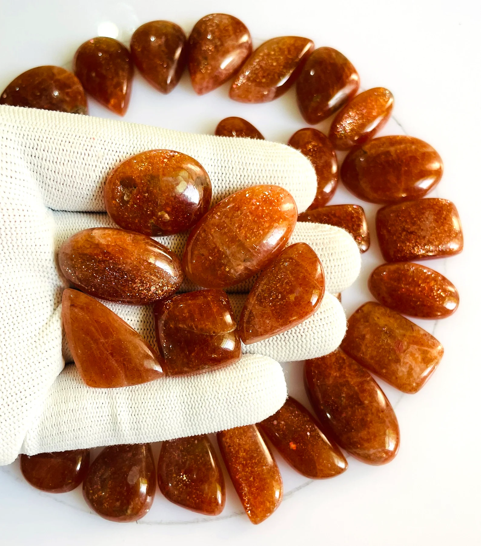 Natural Sunstone Cabochon: Loose Sparkle Gemstone for Jewelry Making