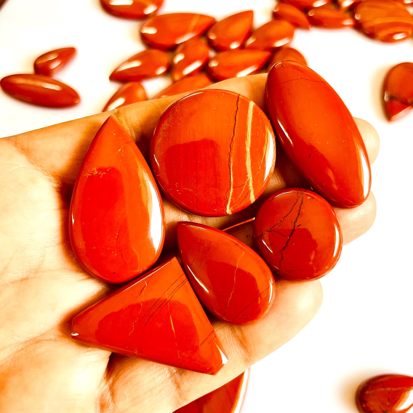 Red Jasper gemstone cabochon for making jewelry