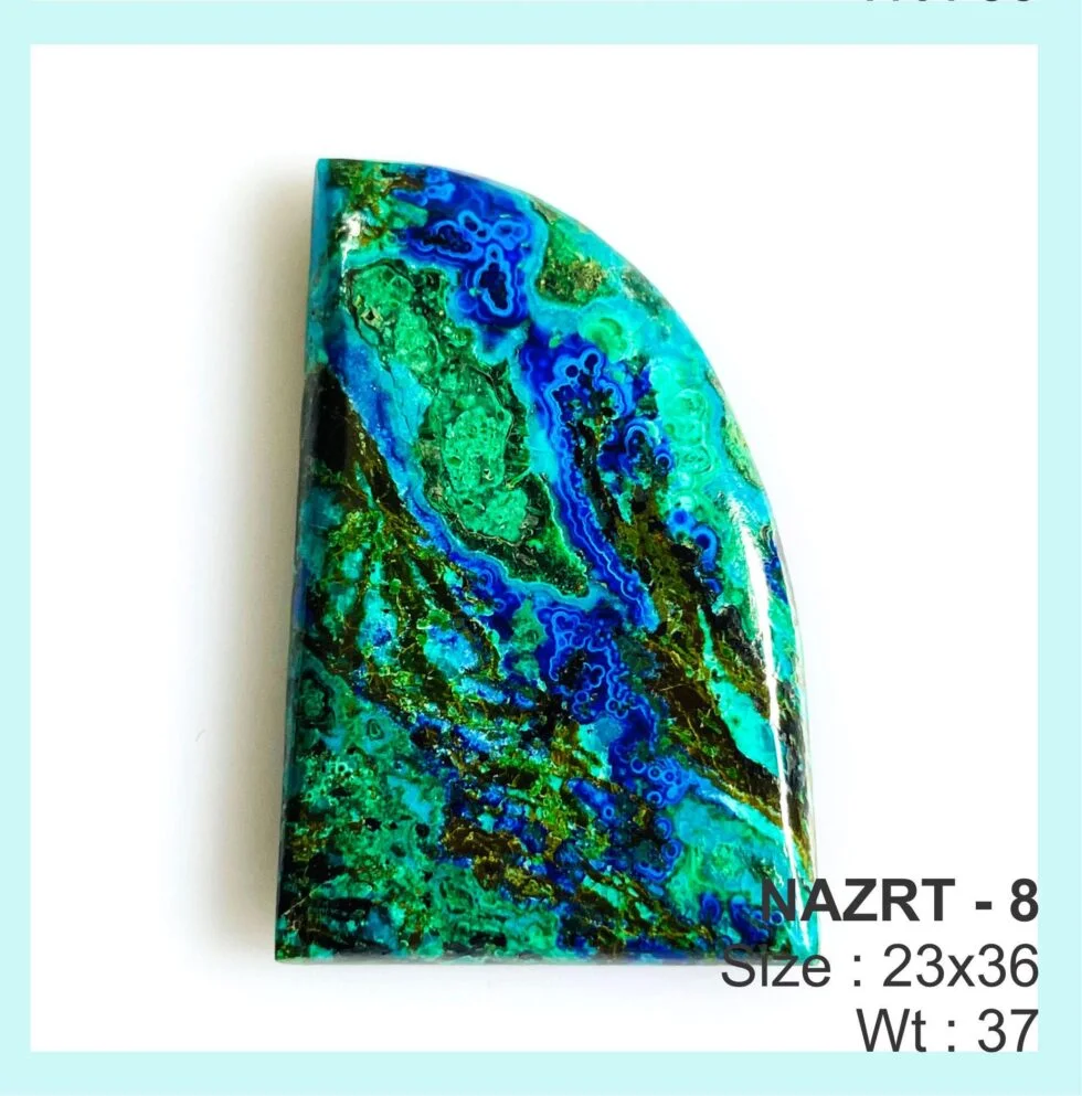 Azurite Malachite Cabochon | Genuine Natural Stone | Unique Blue Green Pattern for Jewelry, Wire warp stone