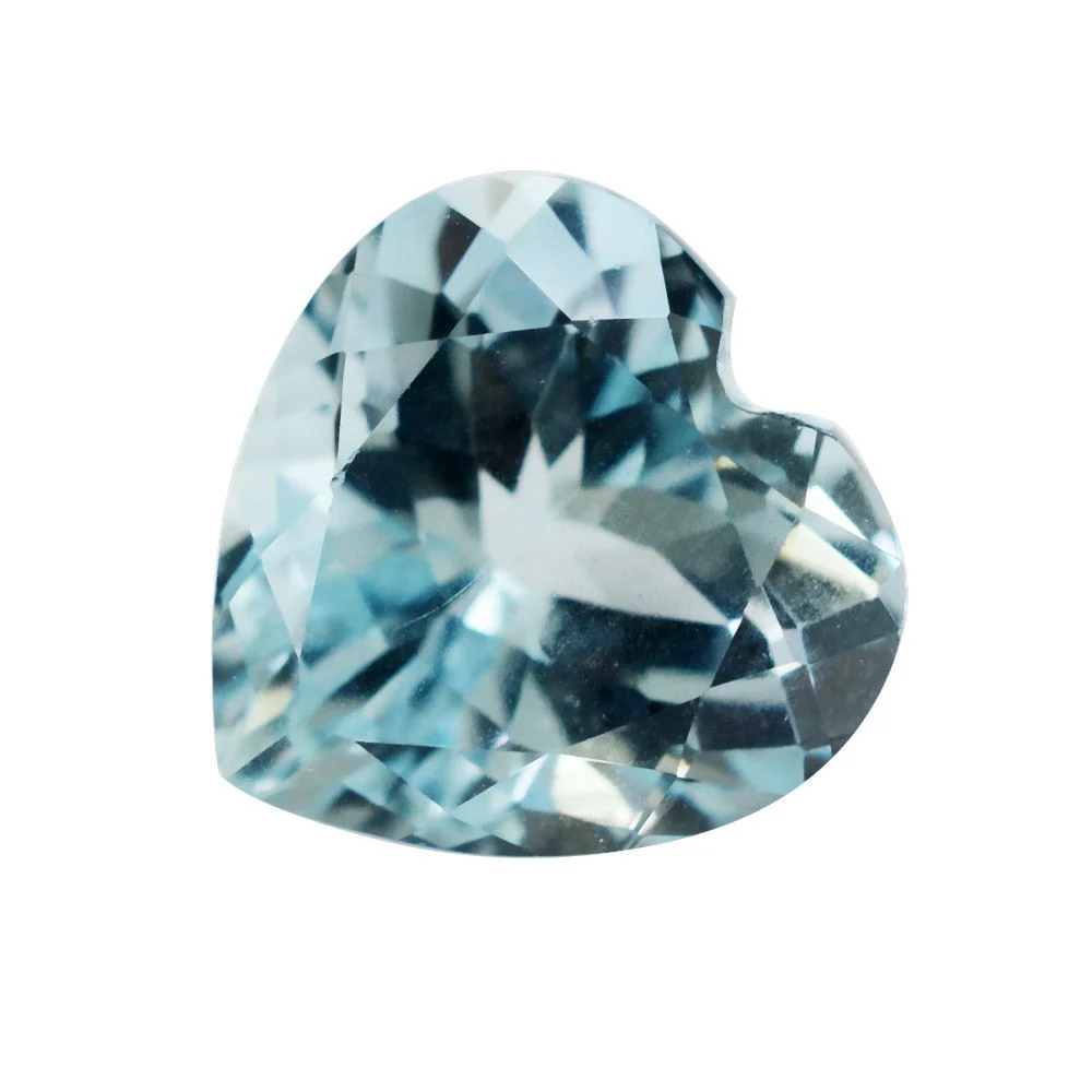 AQUAMARINE CUT HEART (A+/SI) 8MM 1.60 Cts.