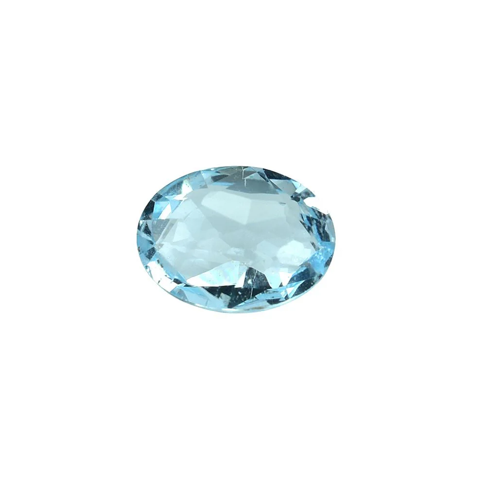  SKY BLUE TOPAZ IRREGULAR FACETED BRIOLETTE OVAL (NORMAL)(SI) 8.00X6.00 MM 1.47 Cts.
