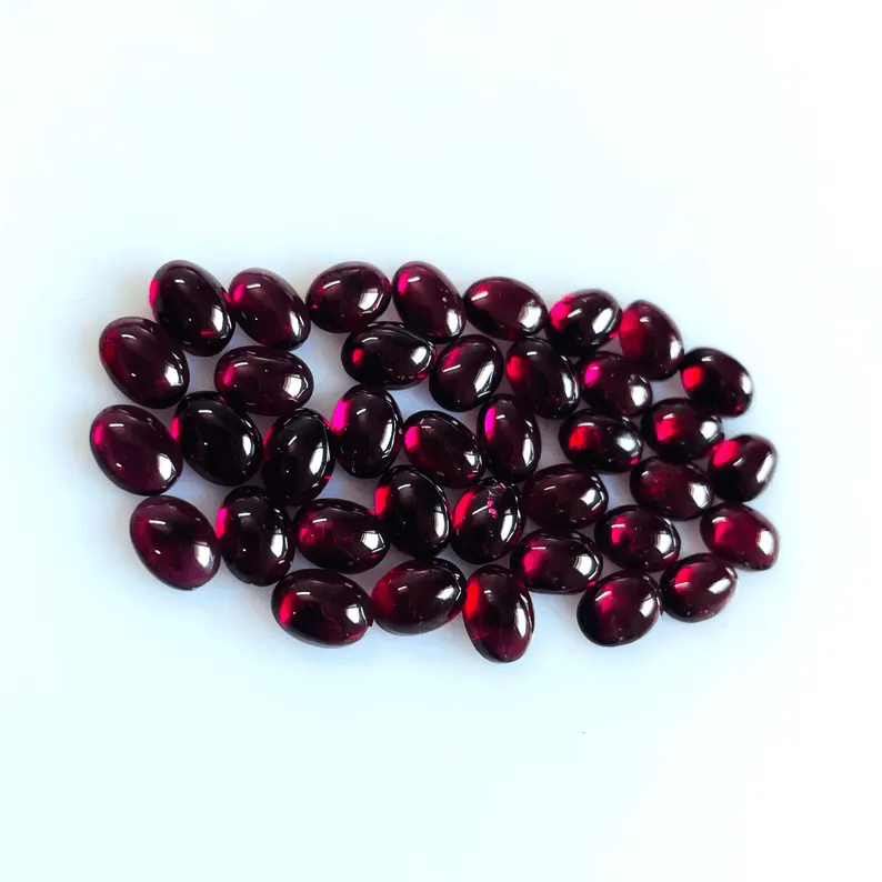 Natural Red Garnet Oval Cabochon 5x7mm Pair