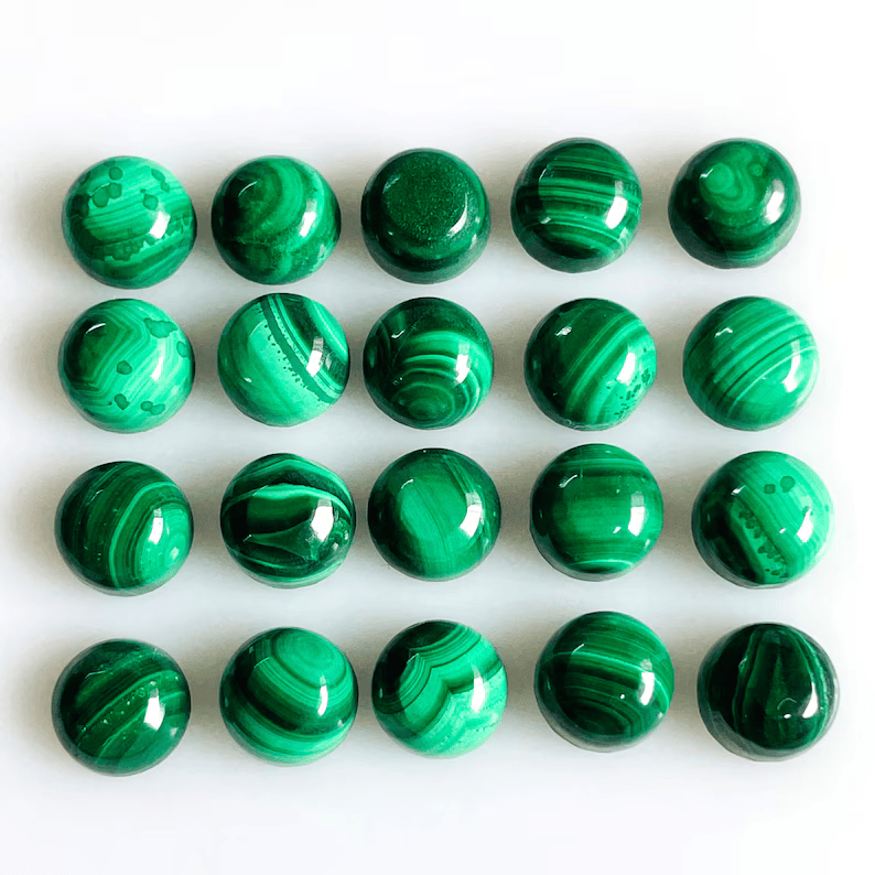 Malachite gemstone Round Cabochons for making jewellery